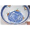 Image 2 : Handpainted floral motif Oriental bowl 8 1/2" in diameter and 4" double handled jug with handpainted