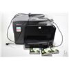Image 1 : HP Office Jet Pro 8710 printer, working at time of cataloguing and three boxes of coloured ink