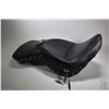 Image 2 : After market leather seat with decorative chrome buckles and conch likely to fit Harley Davidson fat