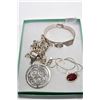 Image 1 : Tray lot of silver jewellery including 22" heavy link chain and pendant ( note needs new clasp), an 