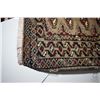 Image 2 : 100% handmade scatter rug with taupe background and highlight of red, cream etc. 21" X 40"