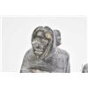 Image 3 : Two soapstone carvings including a 6" seal with etched "1353" on underside and an Inuit mother and c