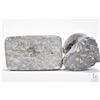 Image 4 : Two soapstone carvings including a 6" seal with etched "1353" on underside and an Inuit mother and c