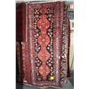 Image 1 : 100% handmade Iranian Hamden carpet runner with quadruple medallion in tones of red, blue, taupe, cr