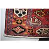Image 2 : 100% handmade Iranian Goochan carpet with geometric patterning, red background and highlights of ora