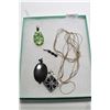 Image 1 : Tray lot of silver jewellery including four neck chains and pendants