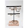 Image 1 : Selection of silver jewellery including eleven pairs of earrings, a hinged bracelet, a linked Greek 