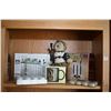 Image 2 : Shelf lot of collectibles including tea light candles and holders, golf items including mug and bear