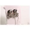 Image 1 : 14kt white gold and diamond earrings set with .54cts of brilliant and round full cut white diamonds.