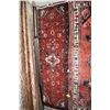 Image 1 : 100% handmade Iranian Zanjan carpet runner with center medallion, red background, stylized floral pa