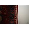 Image 2 : 100% handmade Iranian Zanjan carpet runner with center medallion, red background, stylized floral pa