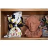 Image 1 : Three terracotta figures including Lewis Carroll bust 11" in height, unknown bust with glasses, plus