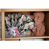 Image 2 : Three terracotta figures including Lewis Carroll bust 11" in height, unknown bust with glasses, plus
