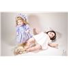 Image 1 : Two artist made porcelain dolls including Hilda on a five piece composition body and a baby doll on 