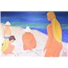 Image 2 : Framed acrylic on canvas painting of a nude beach scene by artist Constantin Dipse, 26" X 38"