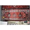 Image 1 : 100% handmade Iranian Hamden carpet runner with triple medallion with red background and highlights 