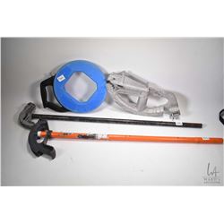 Three mechanical pipe bending, various sizes plus a Ideal Tuff- Grip Pro 240' fish tape