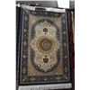 Image 1 : Beautiful 100% silk carpet with deep fringing, center medallion, figural decoration including people