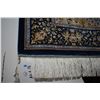 Image 2 : Beautiful 100% silk carpet with deep fringing, center medallion, figural decoration including people