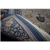 Image 3 : Beautiful 100% silk carpet with deep fringing, center medallion, figural decoration including people