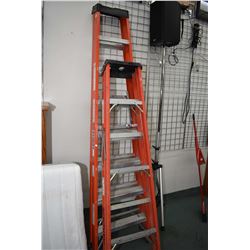 Sturdy 8' step ladder and a Featherlite 6' ladder