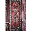 Image 1 : 100% handmade Iranian Zanjan carpet runner with red background, multiple borders, highlights of crea