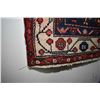 Image 2 : 100% handmade Iranian Zanjan carpet runner with red background, multiple borders, highlights of crea
