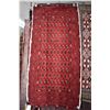 Image 1 : 100% handmade scatter rug with red background and highlights of green, blue, black etc. 25" X 53"