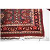 Image 2 : 100% handmade scatter rug with red background and highlights of pink, blues etc. 27" X 43"