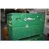 Image 1 : Greenlee metal storage bin 48" X 30"X 38" high with interior shelf, note no wheels