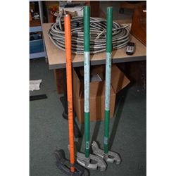 Three conduit bending tools including two 1/2" and one 3/4"