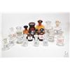 Image 1 : Selection of vintage glass apothecary bottles, all with original stoppers including amber and colour
