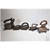 Image 1 : Selection of vintage collectibles irons including cast, electric, gas etc. plus a hand fabric fluter