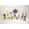 Image 1 : Selection of miniature oil lamps, various sized and shapes including coloured glass etc.