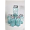 Image 1 : Six vintage Ball Perfect Mason sealing jars with original zink lids lined with milk glass
