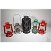 Image 1 : Five vintage metal lanterns including G.N. RWy railway lamp, three barn lamps and a Coleman pressure