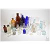 Image 1 : Large selection of vintage bottles including apothecary, cobalt glass, amber glass etc.