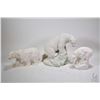 Image 1 : Three solid cast polar bear figures including large 9 1/2" cast United Design Classic Critters bear 