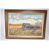 Image 1 : Framed oil on canvas painting of a rural out buidings with stokes signed by artist (Robert) R.D. McL