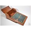 Image 2 : Antique mahogany writing slope with leather writing surface, fitted letter box and secret compartmen