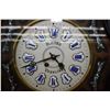 Image 2 : Antique black lacquered framed chiming French wall clock with mother-of-pearl inlaid face, handpaint