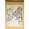 Image 2 : Framed ink and watercolour drawing titled "Rue St. Louis a Quebec" and signed by artist Verdiere, 19