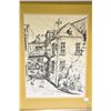 Image 2 : Framed ink and watercolour drawing titled "Rue Sous LE CHAP a Quebec" and signed by artist Verdiere,