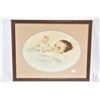 Image 1 : Framed print of a small child in her cot by artist Bessie Pease Gutmann