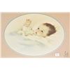 Image 2 : Framed print of a small child in her cot by artist Bessie Pease Gutmann