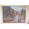 Image 2 : Framed original oil on canvas painting labeled on verso "Break Through", McLeod River, Near Cadomin"