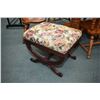 Image 1 : Regency style carved wooden bench with tapestry upholstery