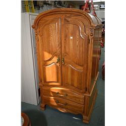 Semi contemporary dome top, two door and two drawer chiffarobe