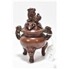 Image 1 : Heavy bronze "Guardian Beast" incence burner purportedly early 20th century, 6" in height