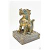 Image 2 : Bronze figure of a dog 9 1/2" in height and a heavy cast gilt figure of Governor stamp, purportedly 